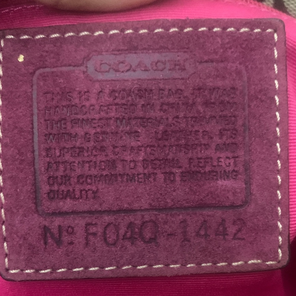 Coach Suede Tan and Wine Signature Tote FIRM!!! - Picture 13 of 16